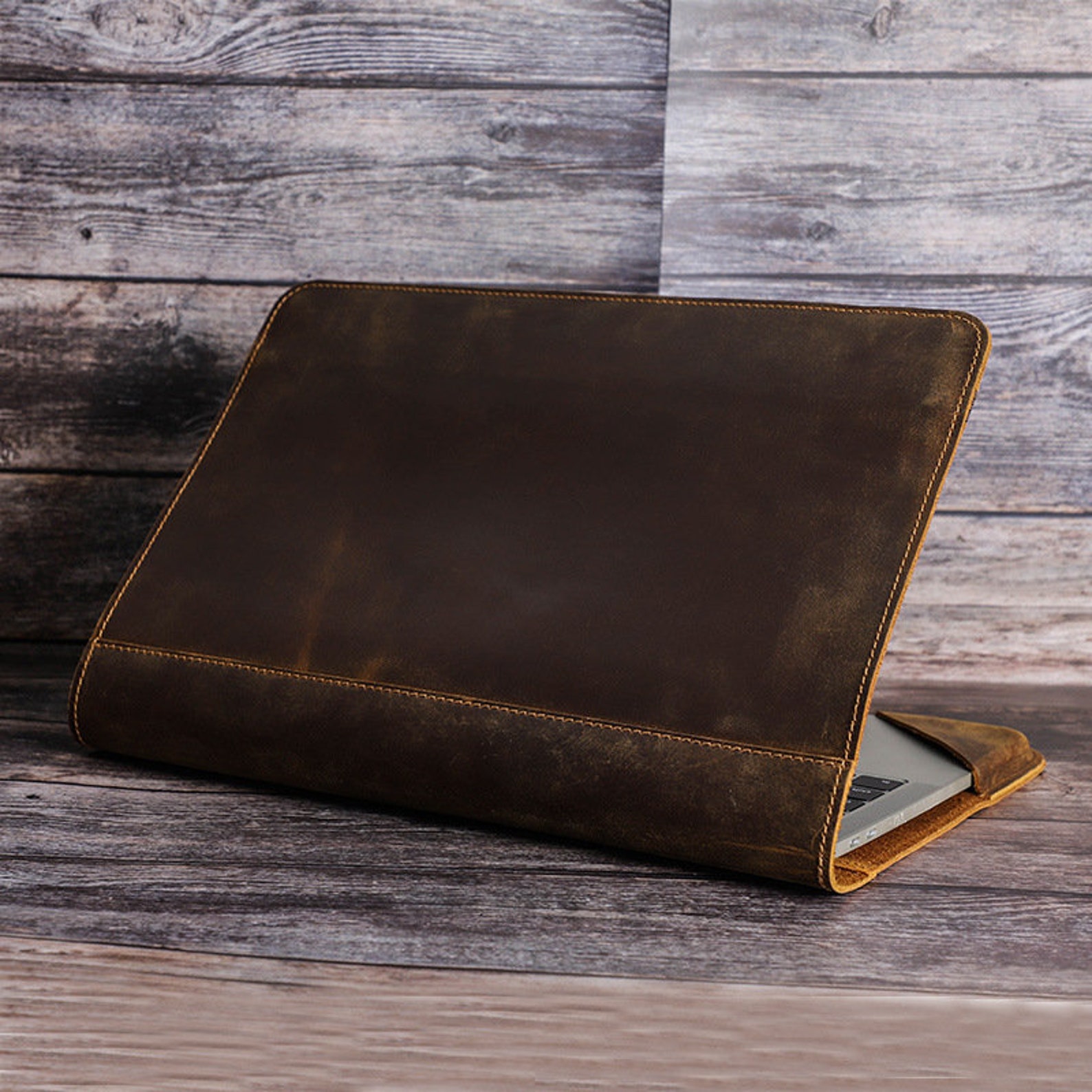Retro Personalized Leather Computer Case Suitable for MacBook Etsy