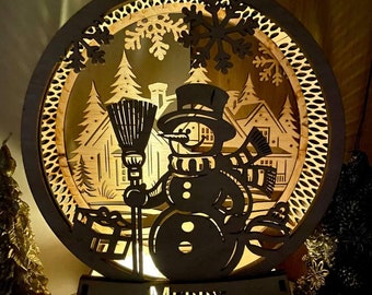Christmas Lamp Table Candle Holder SVG Night Light Reindeer Lantern Decoration Centerpiece Shade