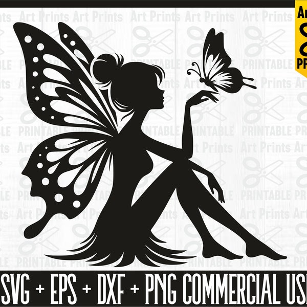 Fairy SVG, Fairy PNG Bundle, Fairy Clipart, Fairy SVG Cut Files for Cricut, Fairy Silhouette, Fairy cartoon svg, Magical Svg, Bundle svg