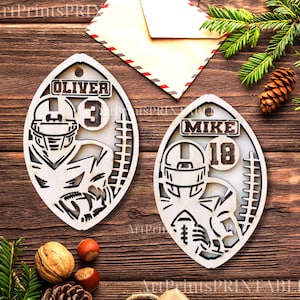 Series Ornaments  -  Football Male Options - SVG, PDF, AI File Download,Sports Personalized laser files