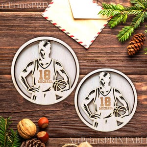Stadium Series Spotlight Ornaments - Basketball Personalized laser ,Sized for Glowforge - SVG, PDF, AI File Download - Basketball Laser