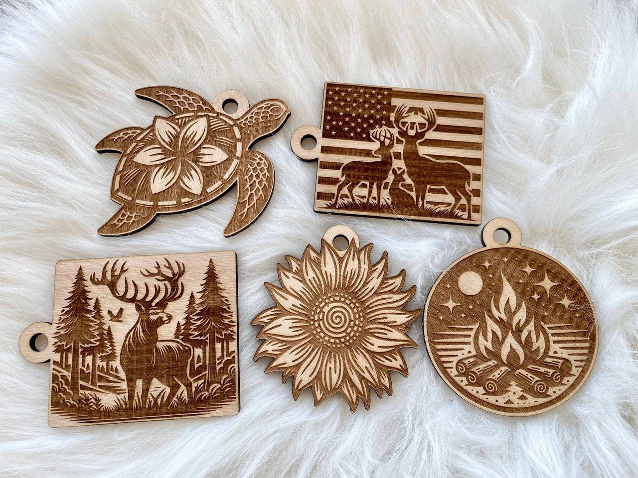 DIY Keychain Bundle with Laser Cut Wood - Custom SVG Files Included