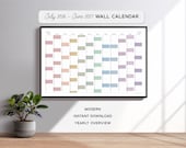 Printable Minimalist Large Wall Calendar PDF Download | Academic Year Planner for July 2026 - June 2027
