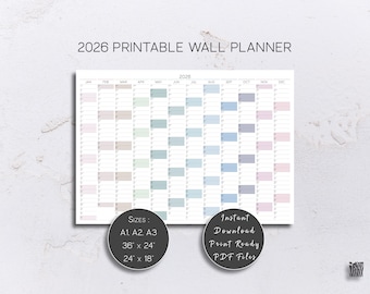 2026 Minimalistischer Wandkalender (Digitaler Download)