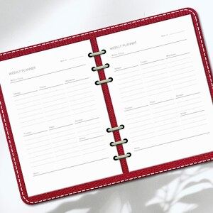 Minimalist One Page Weekly Planner, Printable in A4, A5, Letter and Half Letter Sizes, Undated Week at a Glance Planner Inserts. image 4