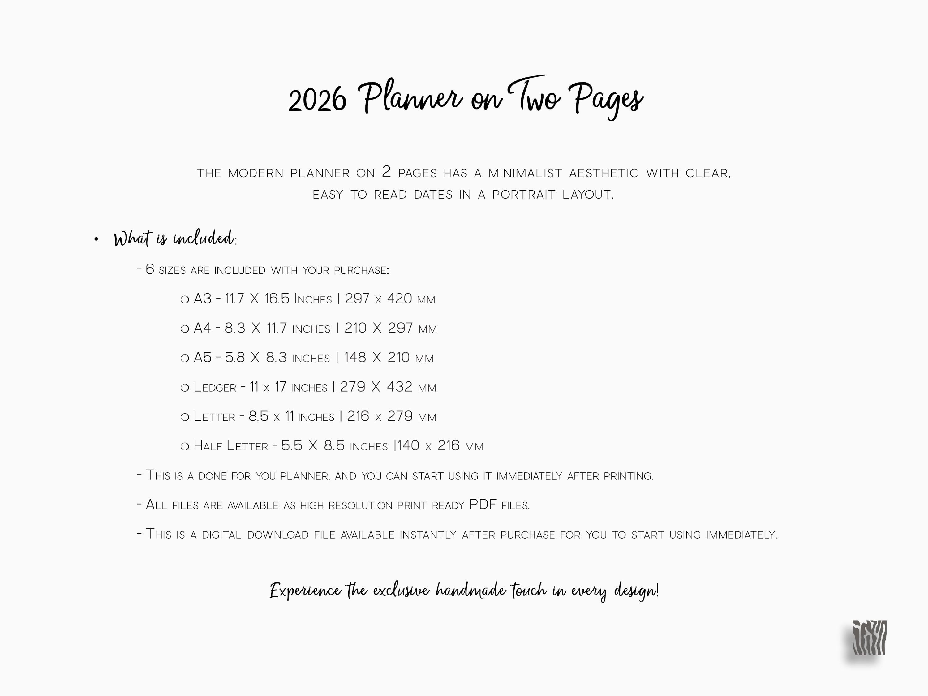 2026 Year at A Glance 6 Month Desk Calendar, Printable Planner Inserts ...