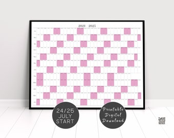 2024 2025 Printable July Wall Calendar, Academic Planner for Students, Giant Wall Calendar for Home and Office, Instant Digital Download.