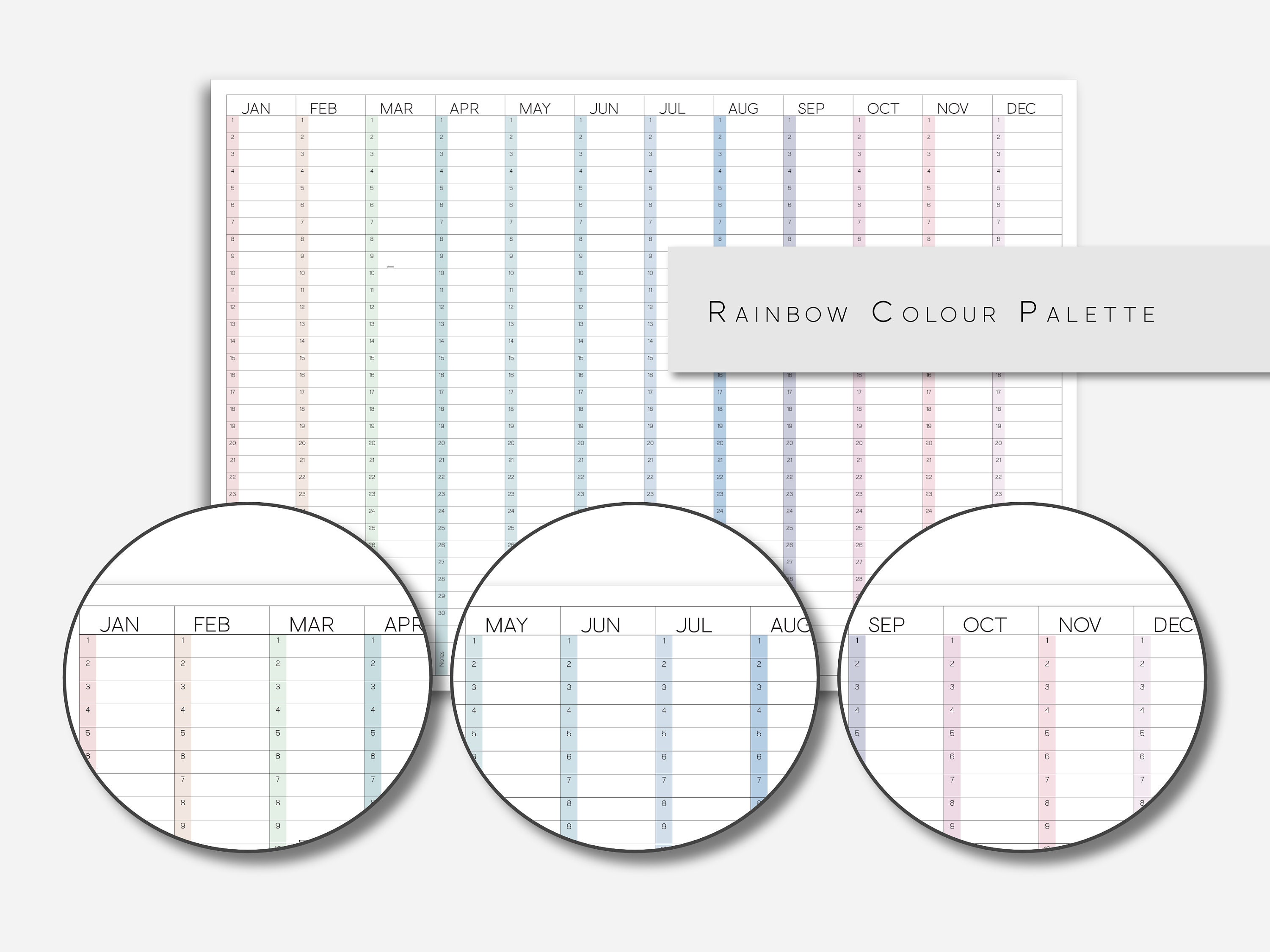 Printable Perpetual Large Wall Calendar PDF Digital Download - Etsy