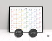 2026 Wall Planner: Printable Minimalist Pastel Calendar (Digital Download)