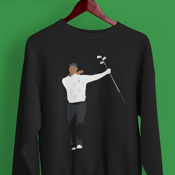 Tiger Club Twirl Sweatshirt | 2009 Presidents Cup Art | Golf Lovers Gifts for Men, Dad, Him, Husband, Brother | Long Sleeve Sweater