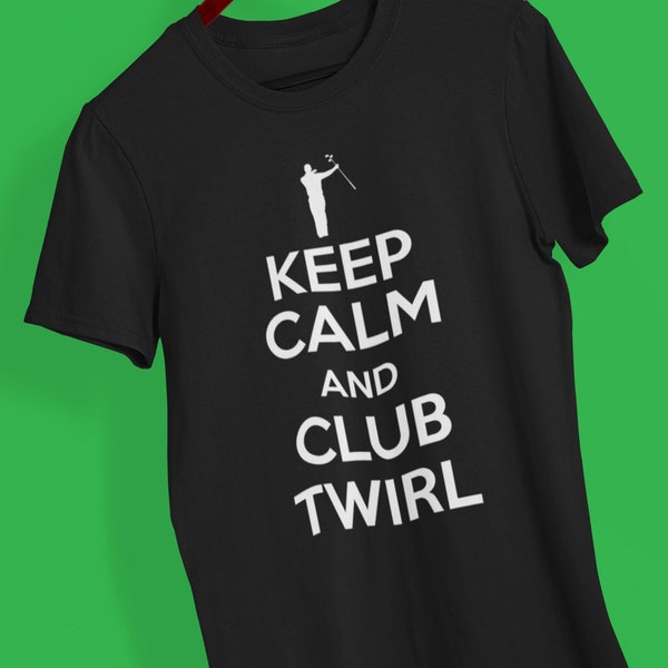 Keep Calm & Club Twirl T-Shirt | Tiger Tshirt | Tiger Shirt | Wood | Funny Golf Gifts for Dad, Husband, Boyfriend | Novelty Golf Shirt