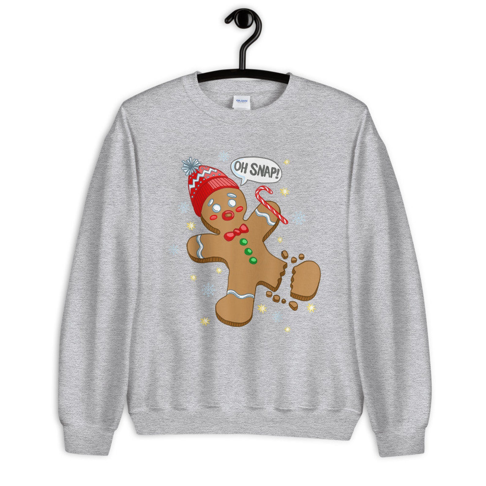 Oh Snap Gingerbread Man Sweatshirt Funny Christmas Sweater Etsy