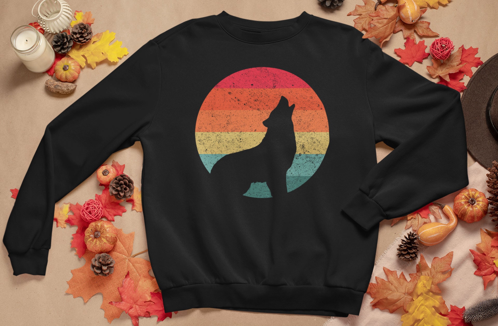 Vintage Wolf Sweatshirt Retro Wolf Sweater 70s 80s 90s | Etsy