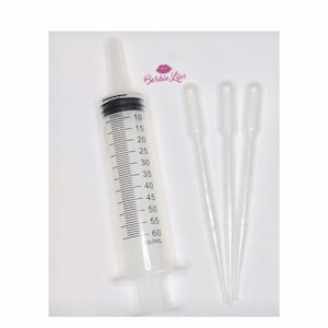 Sealed Sterilized - Lip Gloss Tube Filling Syringe / Pipettes Set - 60ML - Large - Lip Gloss Business