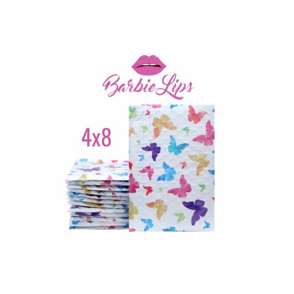 4x8 Butterfly Bubble Mailers, Size#000, Designer Bubble Mailers, Boutique Bubble Mailers