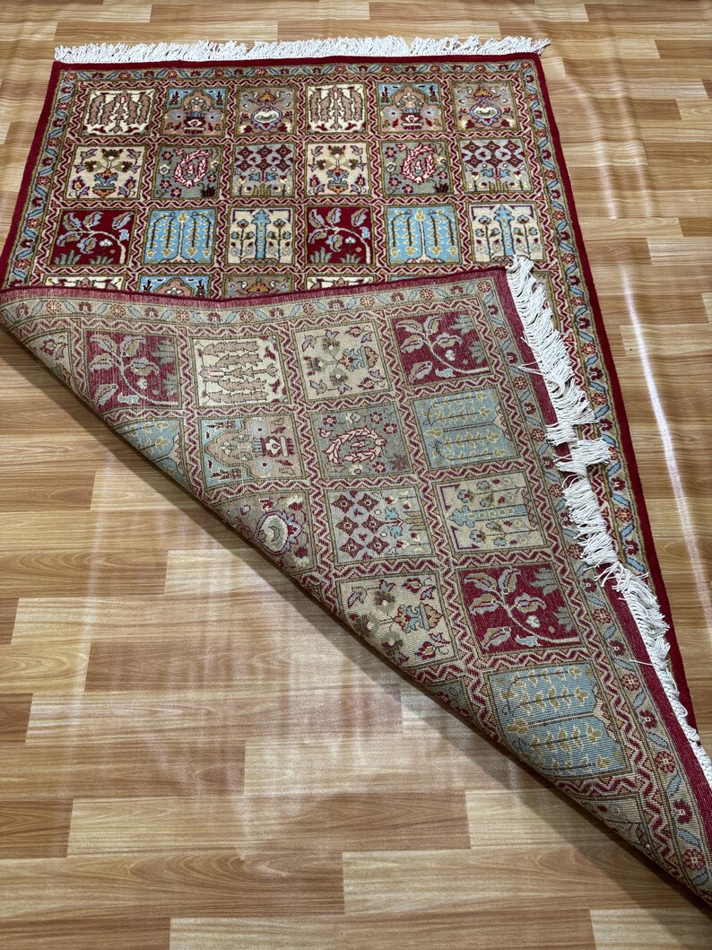 4x6 Multicolor Bakhtiar Rug Woolen Rug Hanging Rug Washable Rug Living