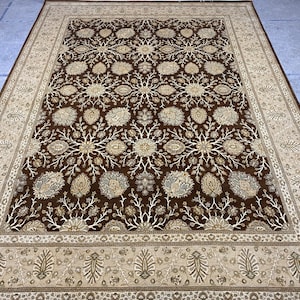 9x12 Coffee Brown Ziegler - Area Rug - Oriental Rug - 9x12 Rug - Hall Rug - Woolen Rug - Living Room Rug - Fine Quality Rug - Large Rug