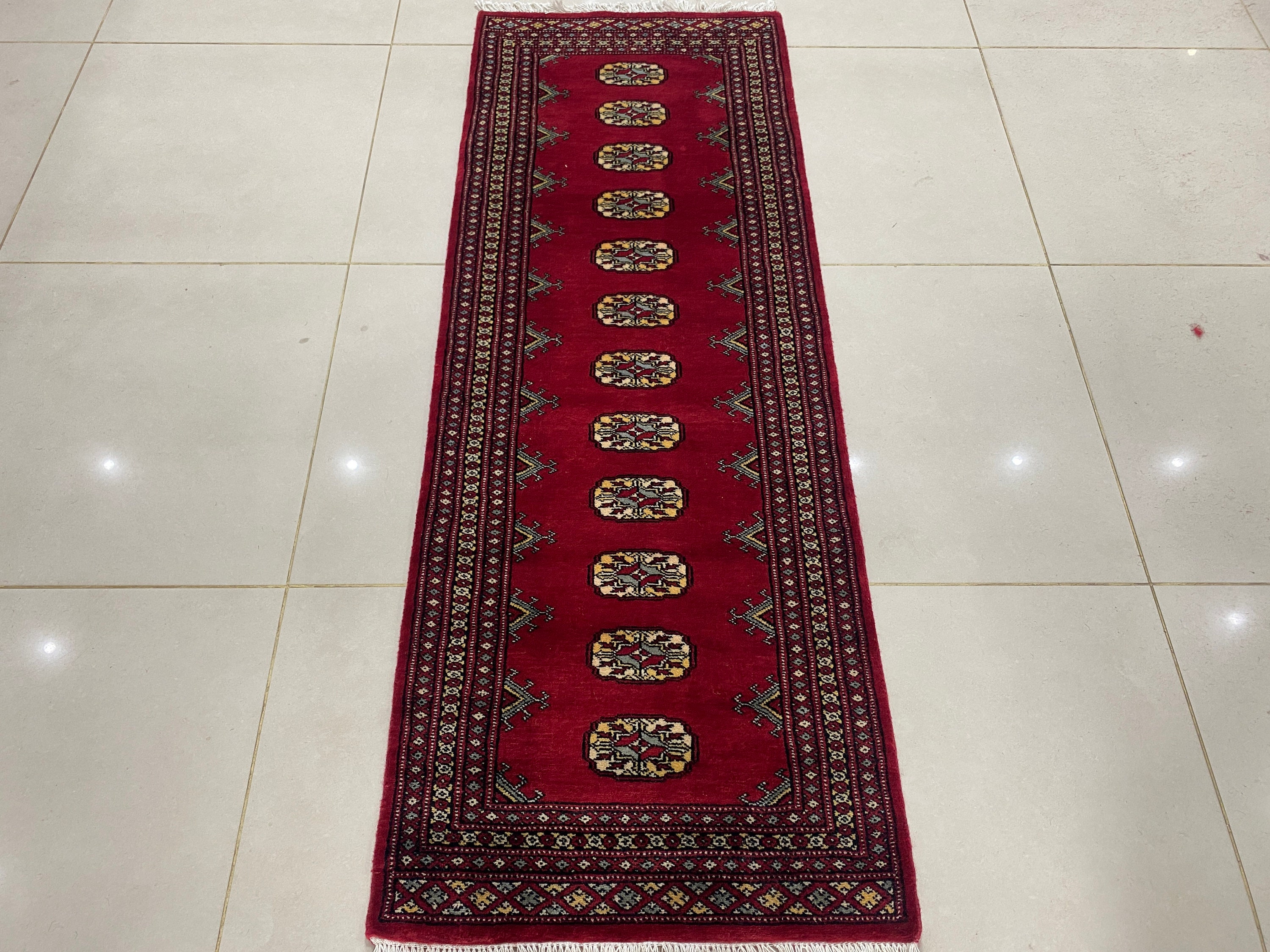 2x6 Red Bokhara Rug - Runner Rug - Hallway Rug - Stairs Rug - Bukhara Rug - Living Room Rug - Woolen Rug - Bedroom Rug - Maroon Rug