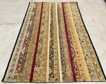 5x7 Afghan Hand-Knotted Wool Patchwork Rug – Multicolored Area Rug
