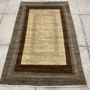 5x8 Natural Color Gabbeh Rug - Area Rug - Gabbeh Rug - 5x8 Rug - Afghan Rug - Living Room Rug - 100% wool Rug - Kitchen Rug - Natural Color