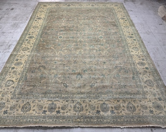10x14 Khaki Color Oriental Rug - Fine Rug - Wool Rug - Luxury Rug - Woolen Rug - Washable Rug - Tribal Rug - Premium Rug - Authentic Rug