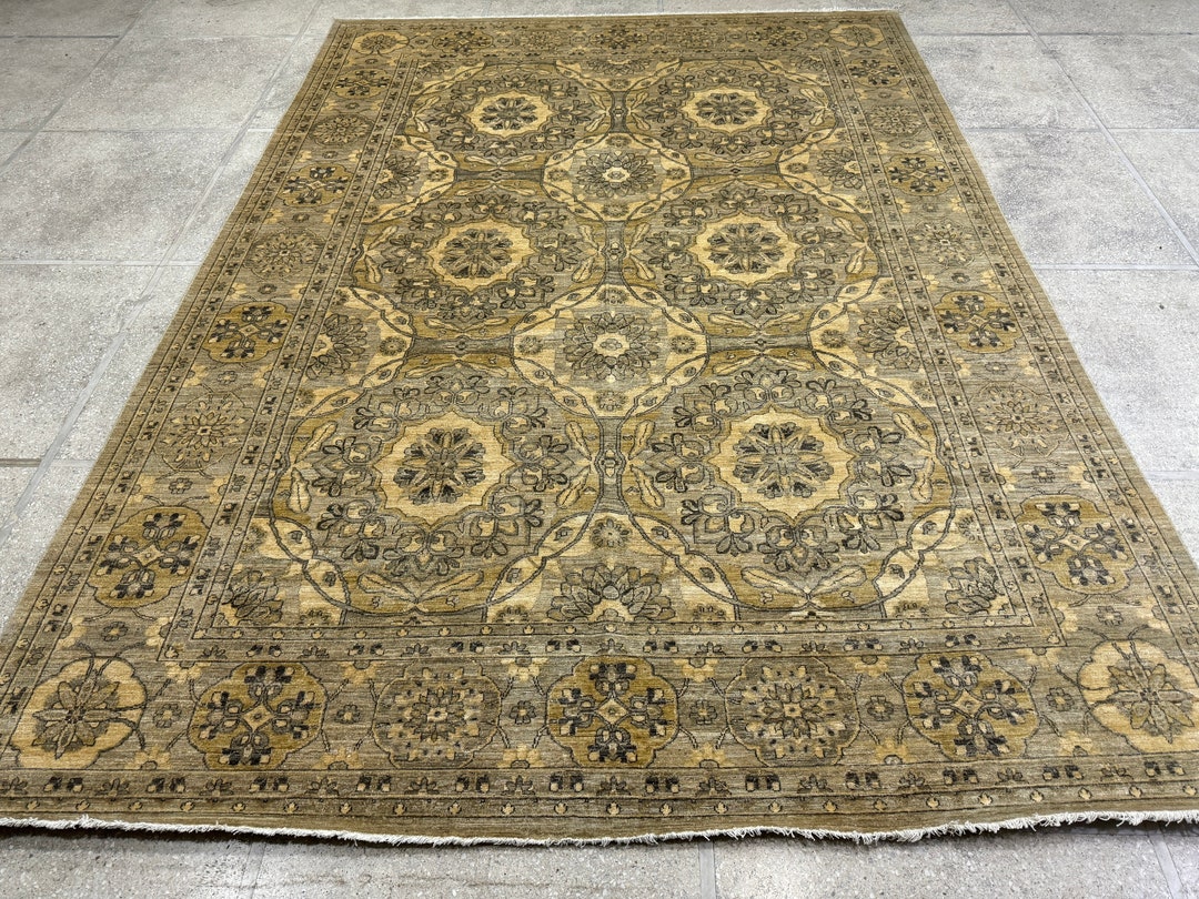10x14 Silver Oriental Rug - Oushak Rug - Muted Color Rug - Woolen Rug ...