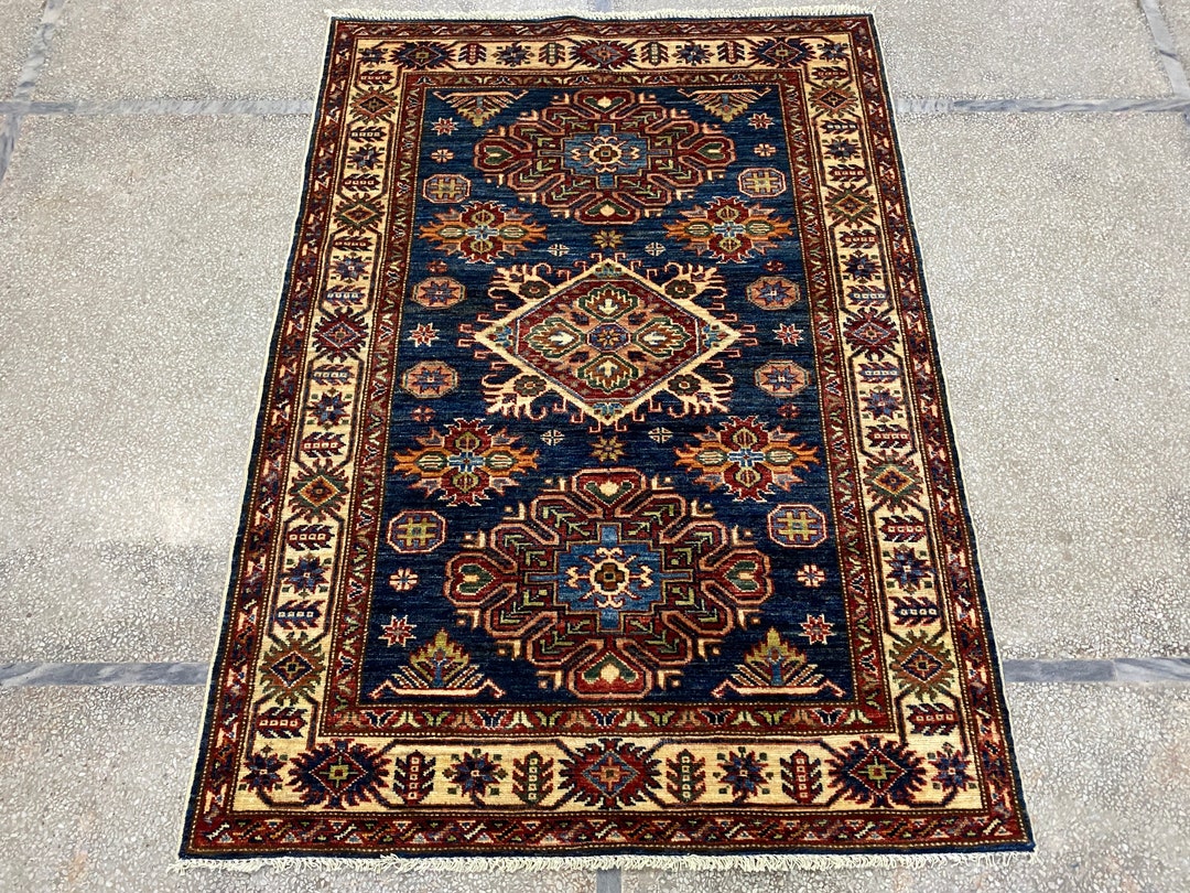 Kabul Rug 3x5 Royal Blue Super Kazak Rug - Kazak Rug - Table Rug - Afghan Super ...