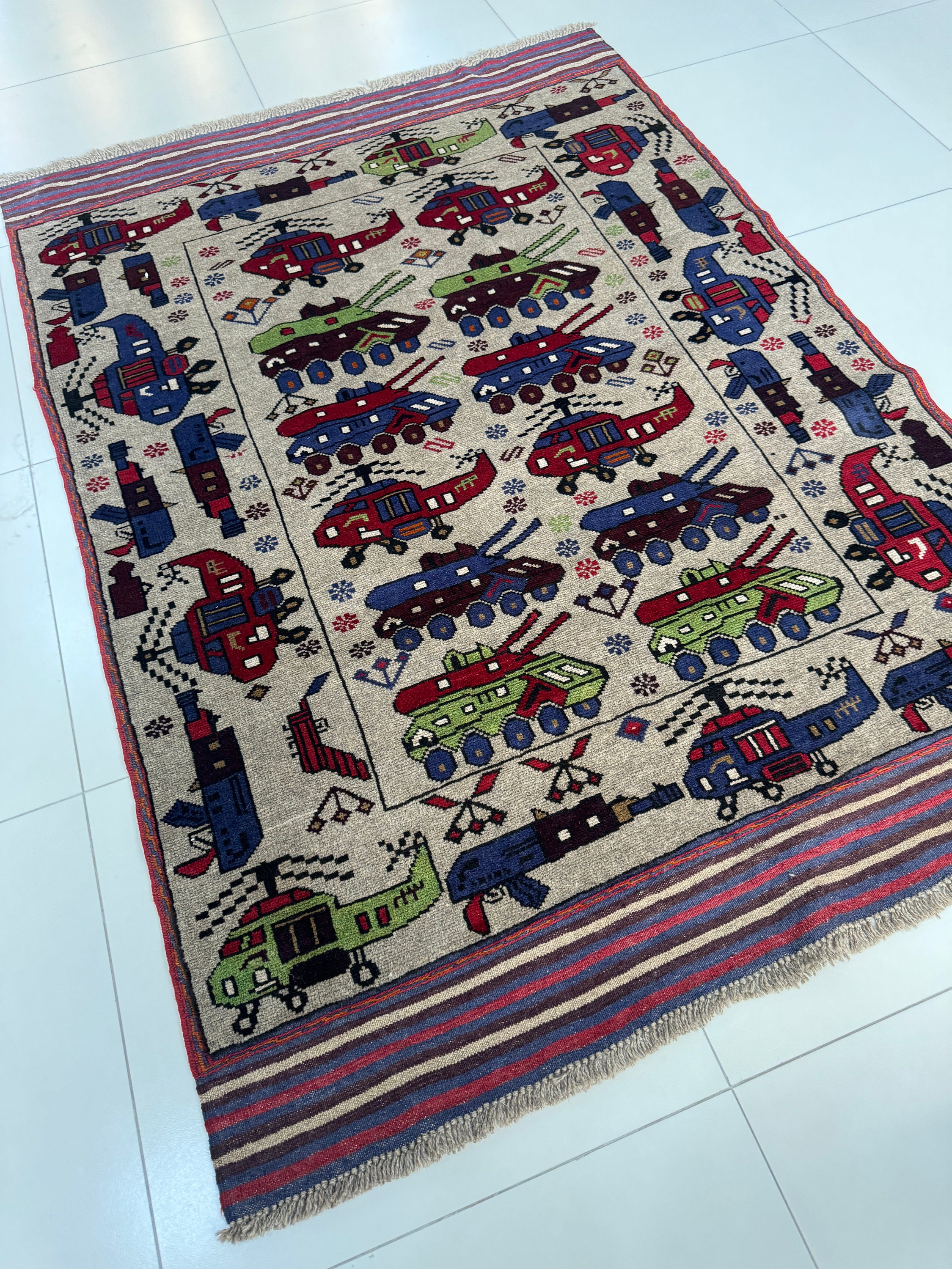 4x6 ベージュカラー 戦争用ラグ - 戦車用ラグ - アフガニスタン戦争用