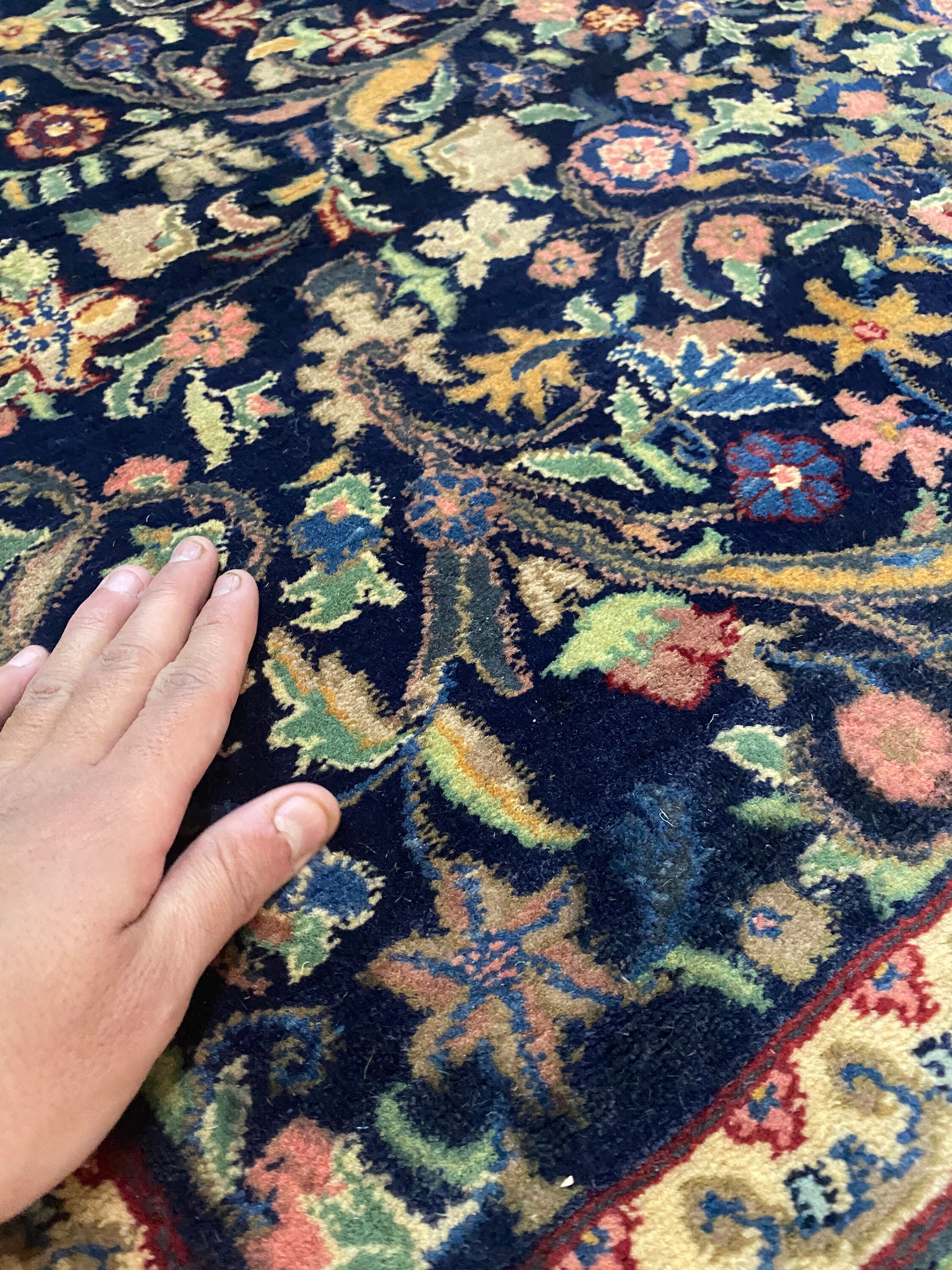 4x6 Navy Blue Oriental Area Rug Table Rug Silk Rug Etsy