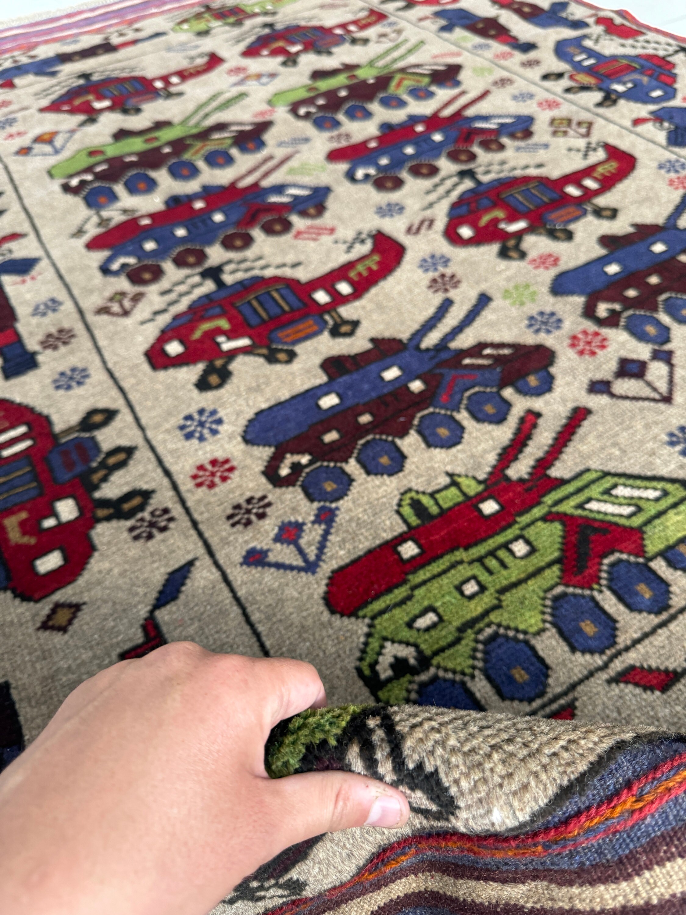 4x6 ベージュカラー 戦争用ラグ - 戦車用ラグ - アフガニスタン戦争用