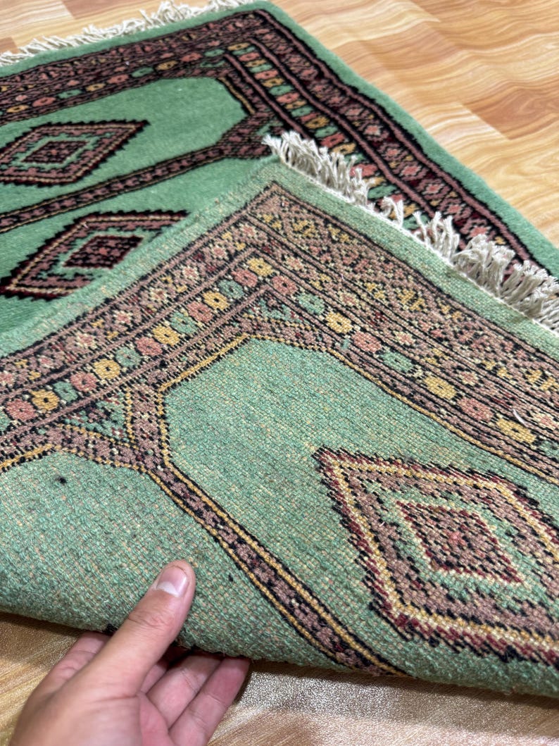 2x3 Turquoise Bokhara Rug Washable Rug Small Rug Wool Rug Living Room