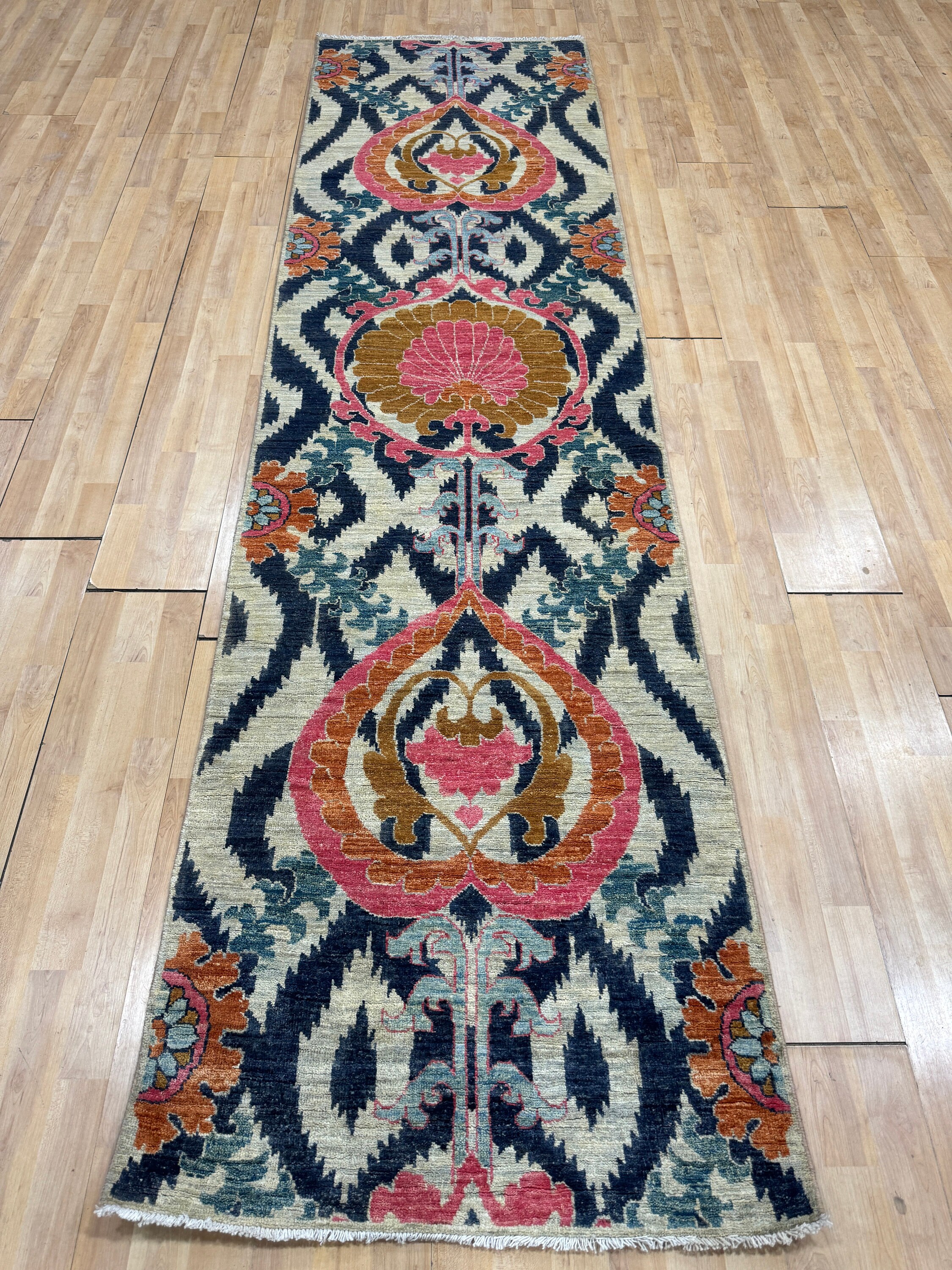 Kabul Rug 2.7x10 Sky Blue Suzaani Rug - Super Kazak Rug - Hallway Rug - Afghan ...