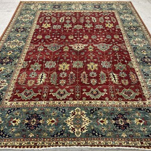 12x15 Navy Blue Classical Rug - Oriental Rug - Luxury Rug - Woolen Rug - Living Room Rug - Hand knotted Rug - Afghan Rug - Washable Rug