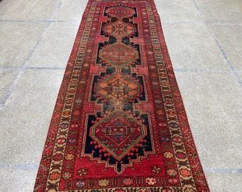 4.6x9.4 さび色ヴィンテージラグ - トルコラグ - エリアラグ - 廊下用