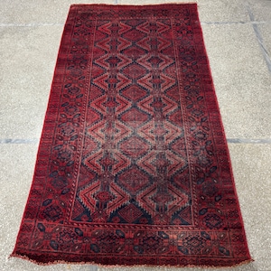 4x6 Red Bokhara Vintage Rug - Bokhara Rug - Area Rug - Hallway Rug - Hand Knotted Rug - Antique Rug - Entryway Rug - Vintage Rug