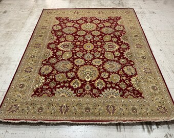 8x10 Red Oriental Rug - Super Fine Rug - Woolen Rug - Luxury Rug - Woolen Rug - Washable Rug - Tribal Rug - Premium Rug - Authentic Rug