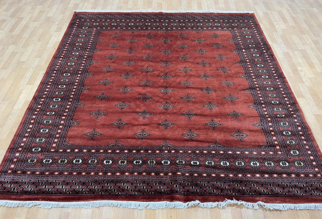 8x8 ラストカラー Bokhara ラグ - スクエアラグ - ウールラグ