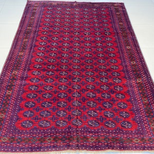 6x9 Carmine Red Bokhara Rug - Area Rug - Washable Rug - Hand knotted Rug - Pure Silk Rug - Livingroom Rug - Tribal Rug - Turkish Rug