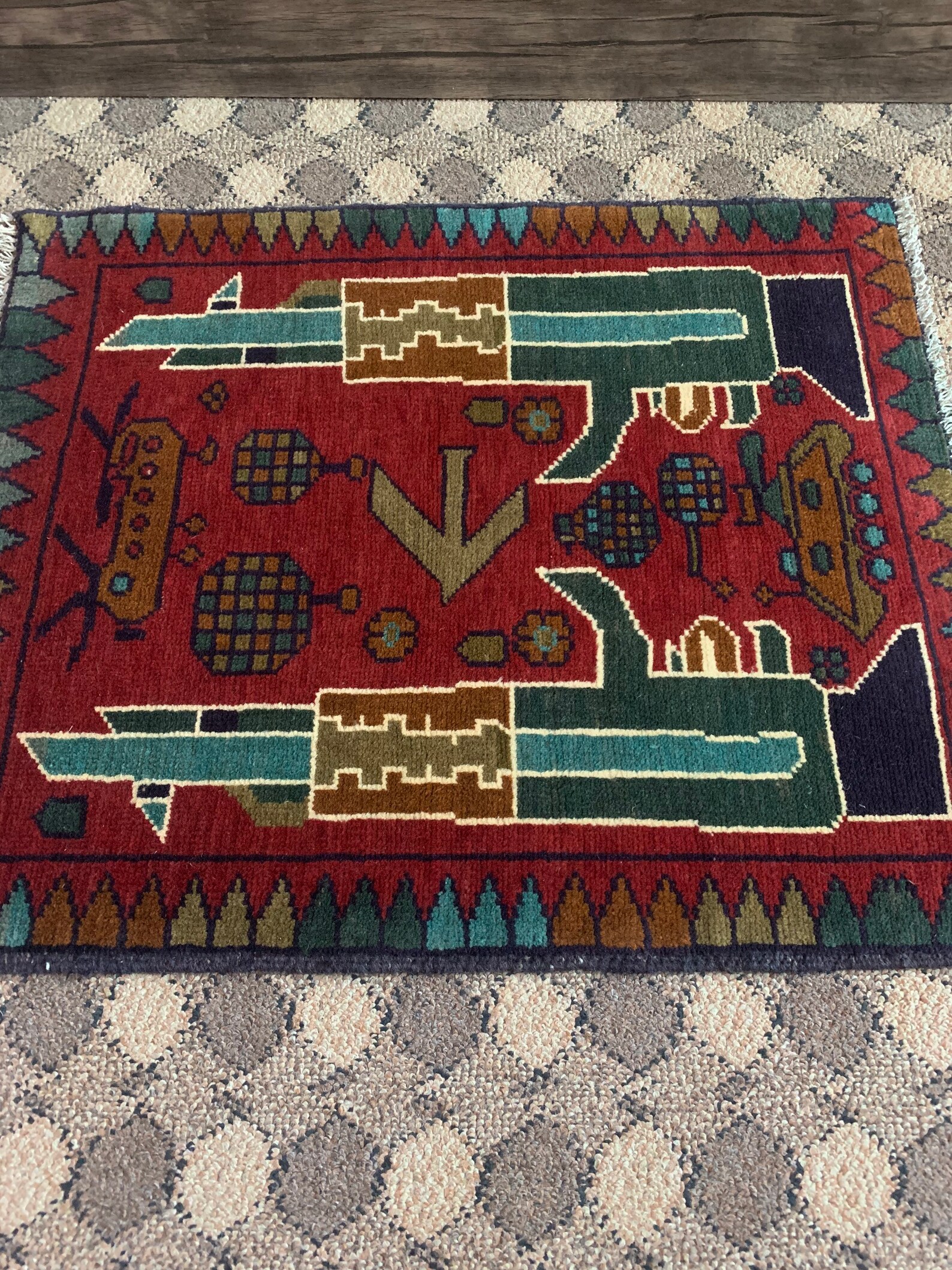 2.2 F X 2.7 F Afghan War Rug War rug Gun rug Afghanistan Etsy