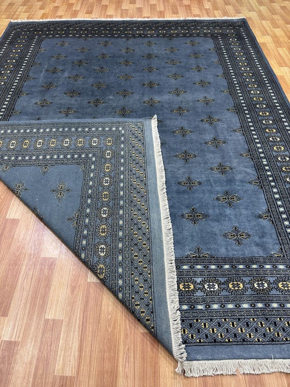 200x300 Grauer Bokhara Teppich - Esstisch Teppich - Wollteppich - Wohnzimmer Teppich - Türkischer Teppich - Waschbar Teppich - Geometrischer Teppich