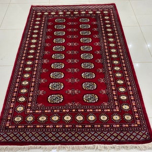 4x6 Rosewood Bokhara - Area Rug - 4x6 Rug - Table Rug - Pure Wool Rug - Living Room Rug - Rug online - Kitchen Rug - Hand knotted Rug