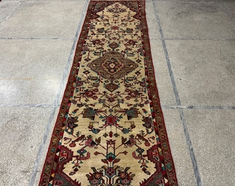 4.6x9.4 さび色ヴィンテージラグ - トルコラグ - エリアラグ - 廊下用