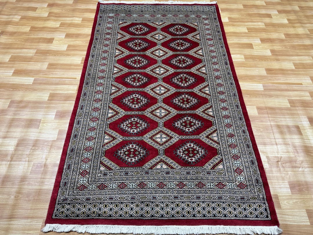 4x6 Red Color Bokhara Rug - Luxury Rug - Woolen Rug - Bedroom Rug ...