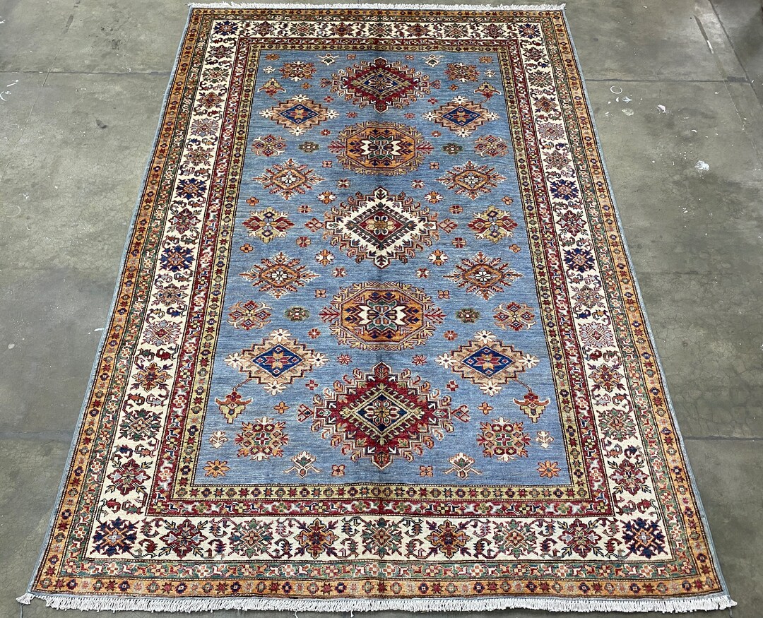 Dodger Rug 6x8 Dodger Blue Super Kazak Rug - Turkish Rug - Table Rug - Afghan ...