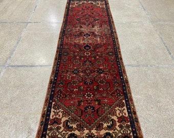 ヴィンテージ　アンティーク　トルコラグ 2.6x10 ネイビーブルー ヴィンテージラグ - トルコラグ - ランナーラグ