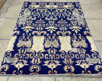 Tappeto Gabbeh blu navy 8x10 - Tappeto Gabbeh - Tappeto 8x10 - Tappeto afgano - Tappeto per soggiorno - Tappeto 100% lana - Tappeto da cucina - Tappeto di alta qualità