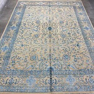 Tapis Ziegler couleur sépia 9 x 12 - tapis en soie - tapis turc - tapis afghan - tapis noué à la main - tapis Kaboul - tapis d&#39;entrée - carpette - tapis en pure soie