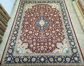 9X12 Red Oriental Rug - Area Rug - Oriental Rug - 9X12 Rug - Kids Room Rug - Hall Rug - Silk Rug - Fine Rug - Afghan Rug - Large Rug