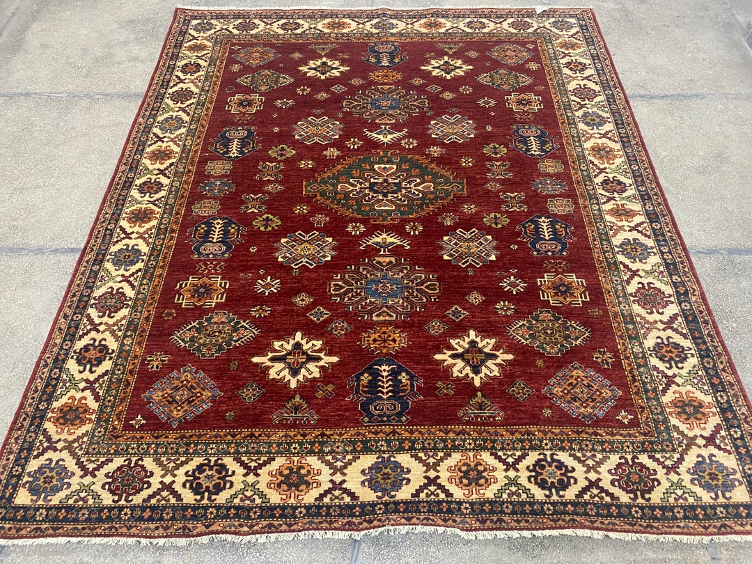 Kabul Rug 8x10 Carmine Red Super Kazak Rug - Kazak Rug - Large Rug - Afghan Super ...