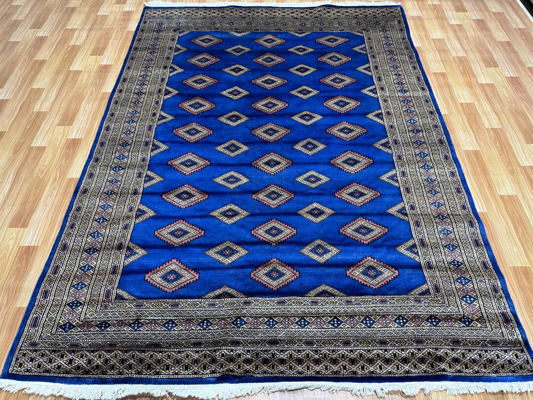 5.6x7.5 Royal Blue Bokhara Rug - 1.70x2.30cm Rug - Luxury Rug - Wool ...